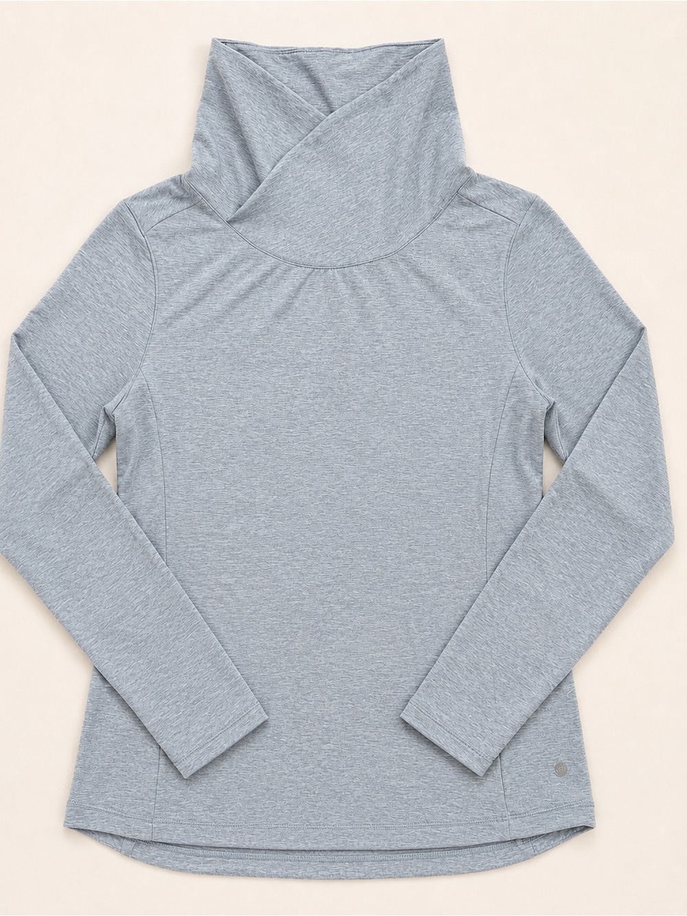Light Blue Cowl Neck Pullover Top - Activewear Yoga Athleisure